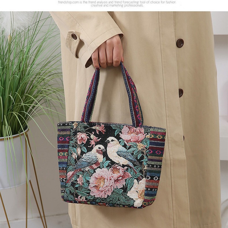 retro capacious ethnic one-shoulder bag