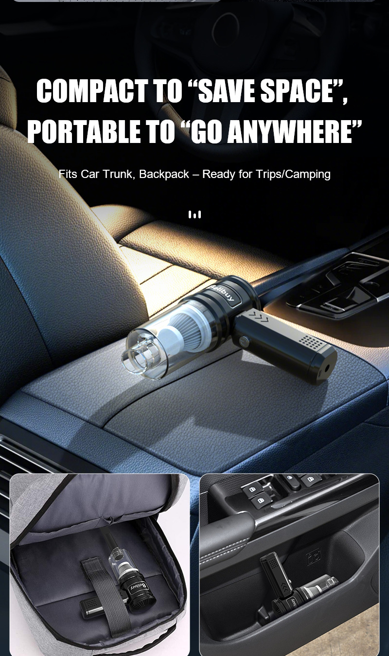 Factory Direct Supply Cross-Border Hot-Selling Car Vacuum Cleaner Wireless Charging Model Dust Remover Trade Model Handheld Vacuum Cleaner