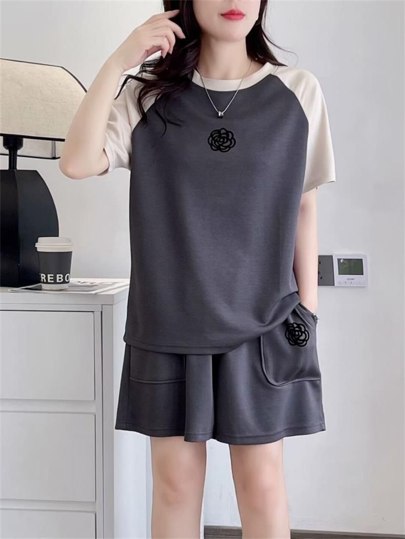 Women's Clothing Summer Fashion Two Piece Set For Women Color Block Slimming Loose Casual Plus Size Clothing_ecoleips.com
