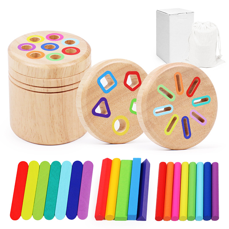 Puzzle infantil transfronterizo taza de clasificación de color cognitivo de color para bebés barra de conteo de jardín de infantes Mont 's cubo de clasificación de educación temprana
