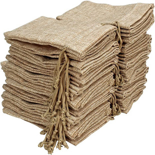 Cross-Border Linen Drawstring Pouches for Wedding Party Favors, Christmas Jewelry Bags, DIY Linen Bags, Minimalist Style