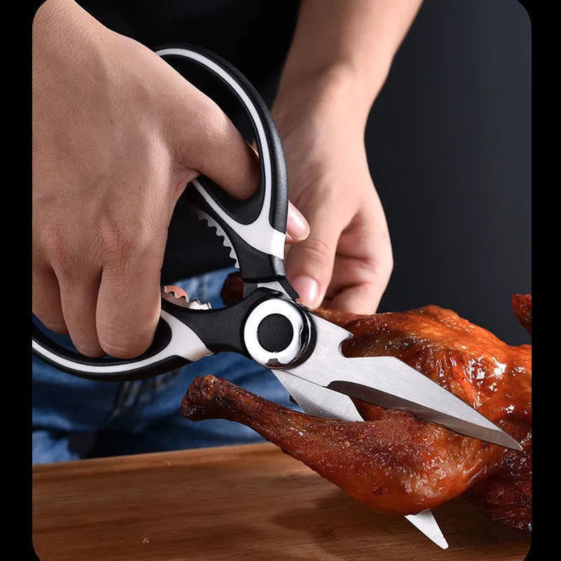厨房剪刀家用多功能剪子食物烤肉骨头杀鱼不锈钢强力鸡骨剪刀|ru