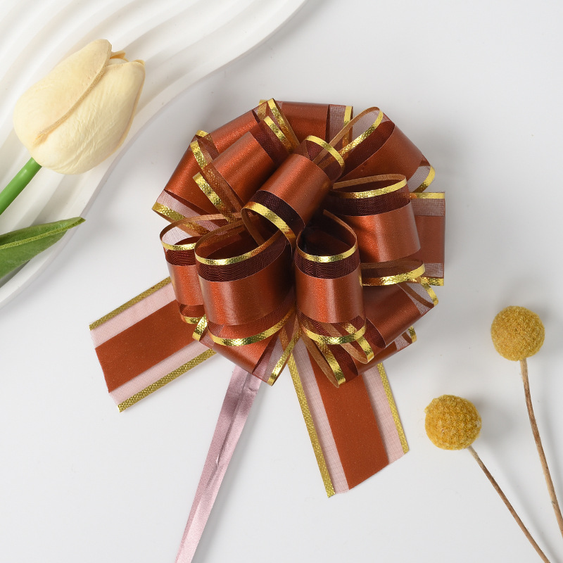 Comercio exterior transfronterizo 30 tamaño medio tinta de hilo de nieve pegada bordes de oro flores de flores de regalo decoración de flores de embalaje de flores de cinta de color dibujo de flores