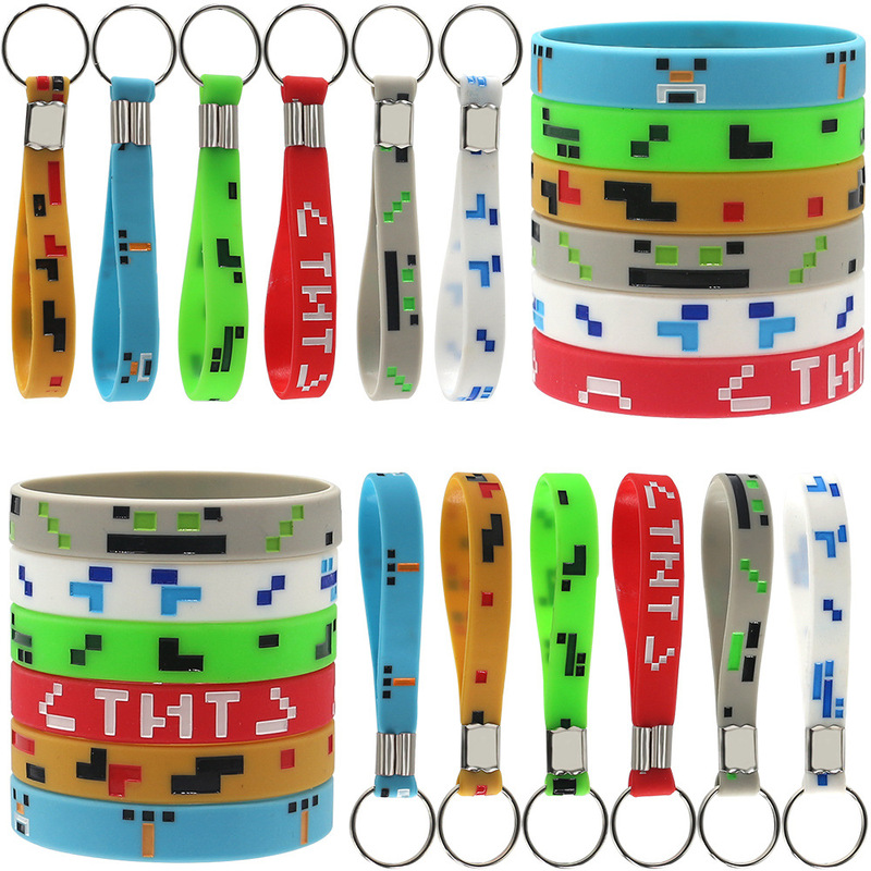 Cross-Border Amazon New Product Miner Wars Theme Minecraft Silicone Bracelet Pixel Miner Wristband