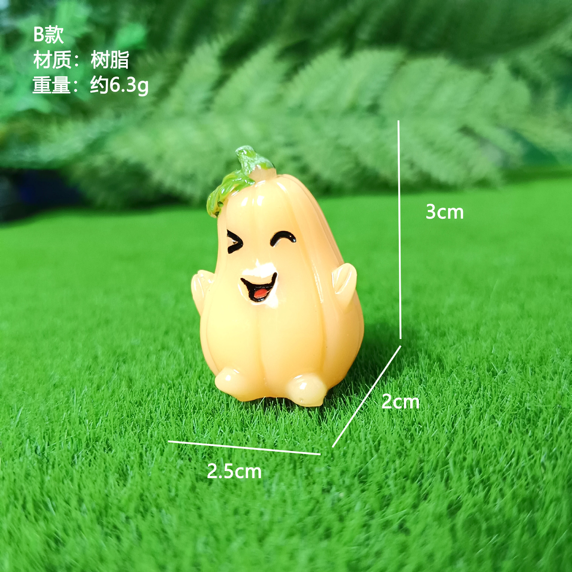 Linda decoración de muñeca de micro paisaje tema de Halloween resina de color mini accesorios de decoración de calabaza