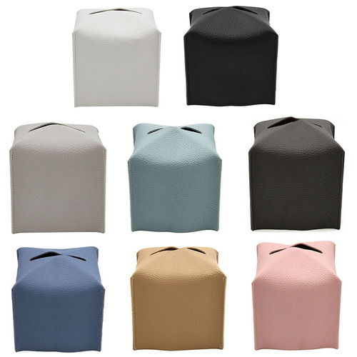 Square three-dimensional leather tissue box Korean style leather tissue cover Small Nordic model room tissue box