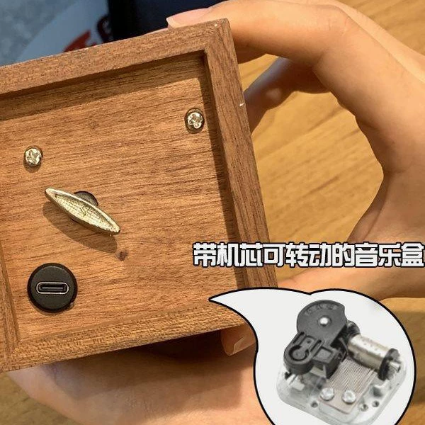 Mechanical photoalbum, photo from natural wood, commemorative music box, handmade, Birthday gift