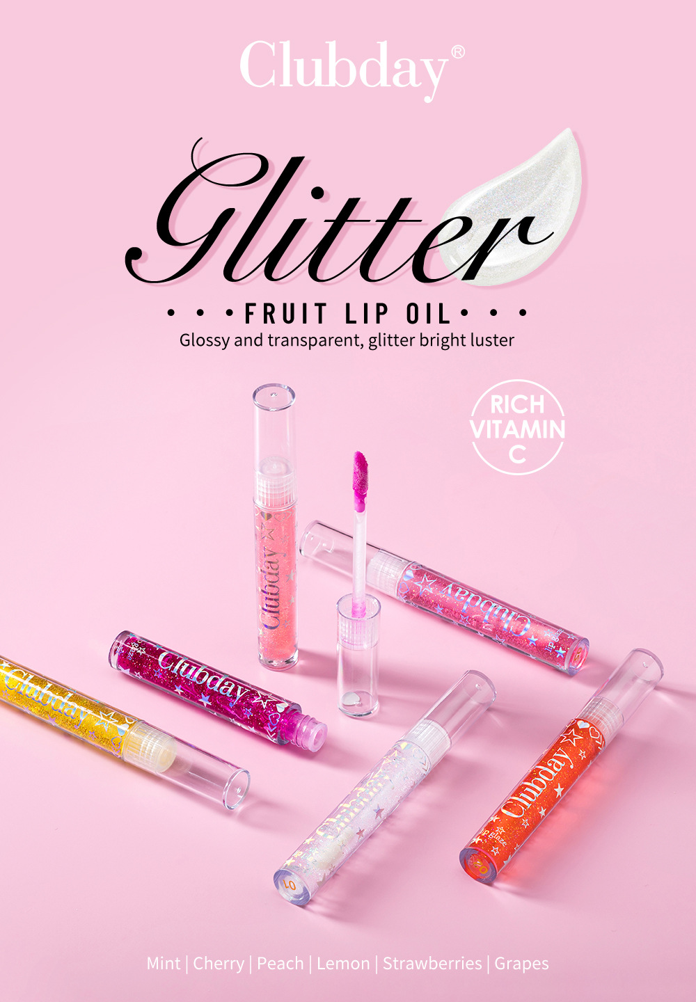 17g Weight Lip Gloss Type Of Cosmetics Liquid Material Multicolor Pattern Casual, Elegant, Glam Style Casual Elegant Glam Multicolor Liquid Lip Gloss 无