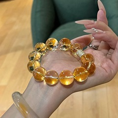 ||毕业收藏级||全净体天然巴西暴力黄水晶手串~招财转运手链女