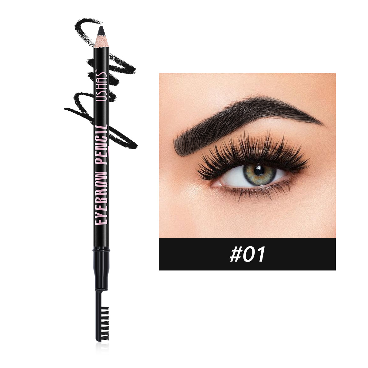 USHAS Amazon Europa y América venta caliente punto transfronterizo venta caliente impermeable y duradero lápiz de cejas UP007