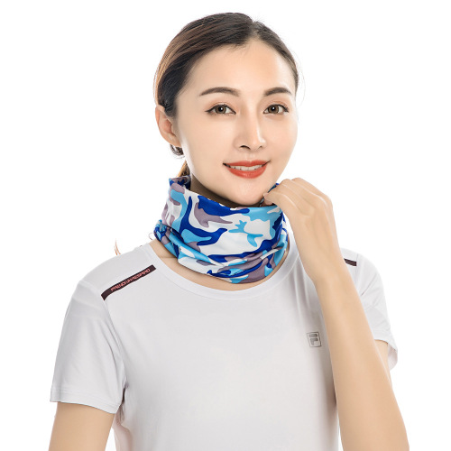 Summer new milk silk scarf outdoor sun protection riding mask breathable sweat-absorbent multi-functional neck protection ice silk scarf