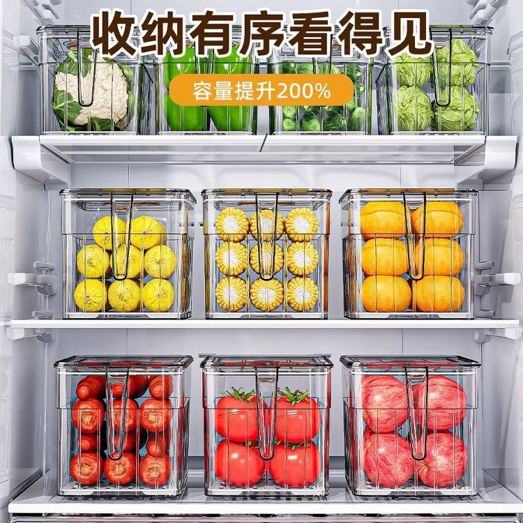 Прозрачная коробка для хранения холодильника, сохраняющая продукты, овощи и фрукты, пыле- и защитная, специальная коробка хранения
