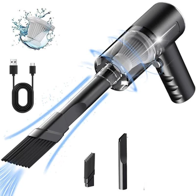 Cross-Border Car Vacuum Cleaner Cleaning Tozsoranlar - black-1200ma-car-wireless-super-suction-power