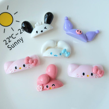 卡通亮面可爱动物耳朵diy奶油胶树脂手机壳发饰头饰树脂饰品配件