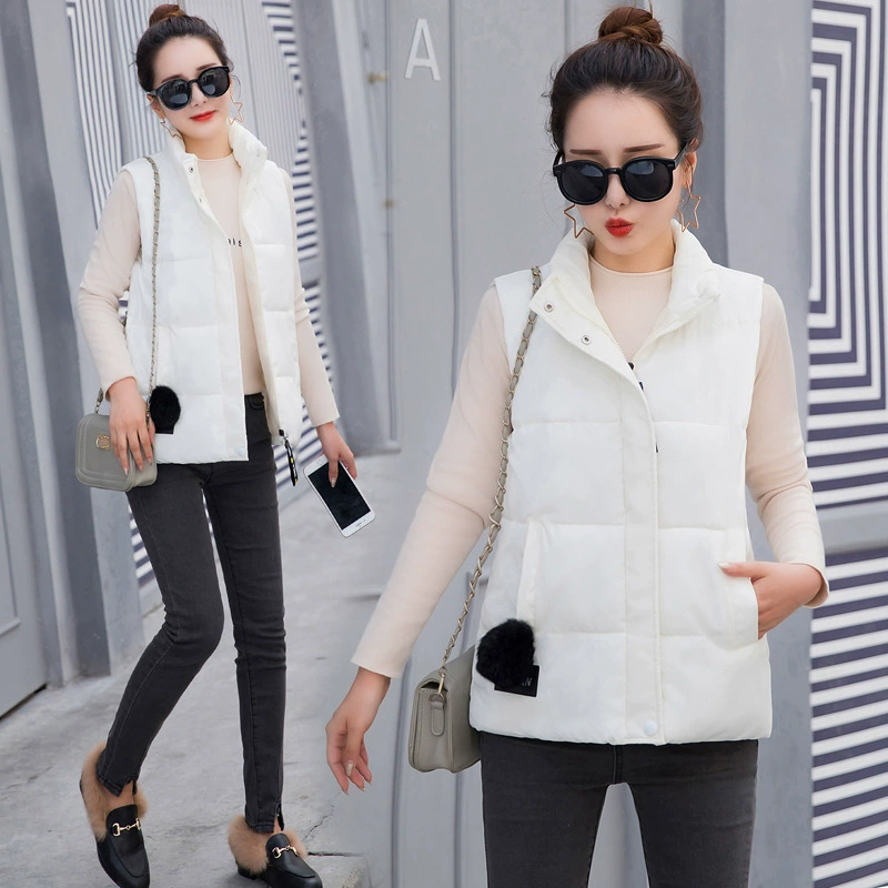 Demi-season short vest with down, down jacket for elementary school students sleevless, Korean style, oversize