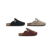 M 56753 Women's gold buckle suede cork slippers Ůʿ��۽q��