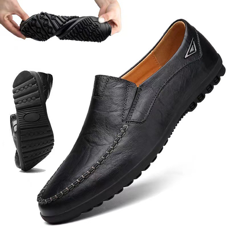 Foreign Trade Clearance Men's Doug Shoes Genuine Leather Summer Air Cross-border plus size Shoes Casual Shoes Men's Leather Shoes Slip-on Shoes