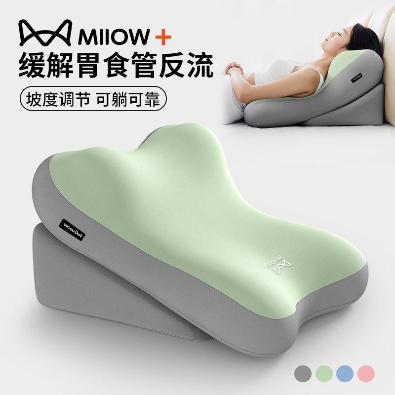 Catman Anti-Reflux Wedge Cushion for Stomach and Esophagus, Semi-Reclining Cushion for Elderly Acid Reflux Care, Pregnancy Bed Backrest Cushion