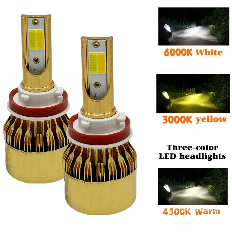 Двухцветная автомобильная светодиодная фара белый желтый двойной свет автомобильная фара импортная лампа фары H11 четыре цвета фар фар фар