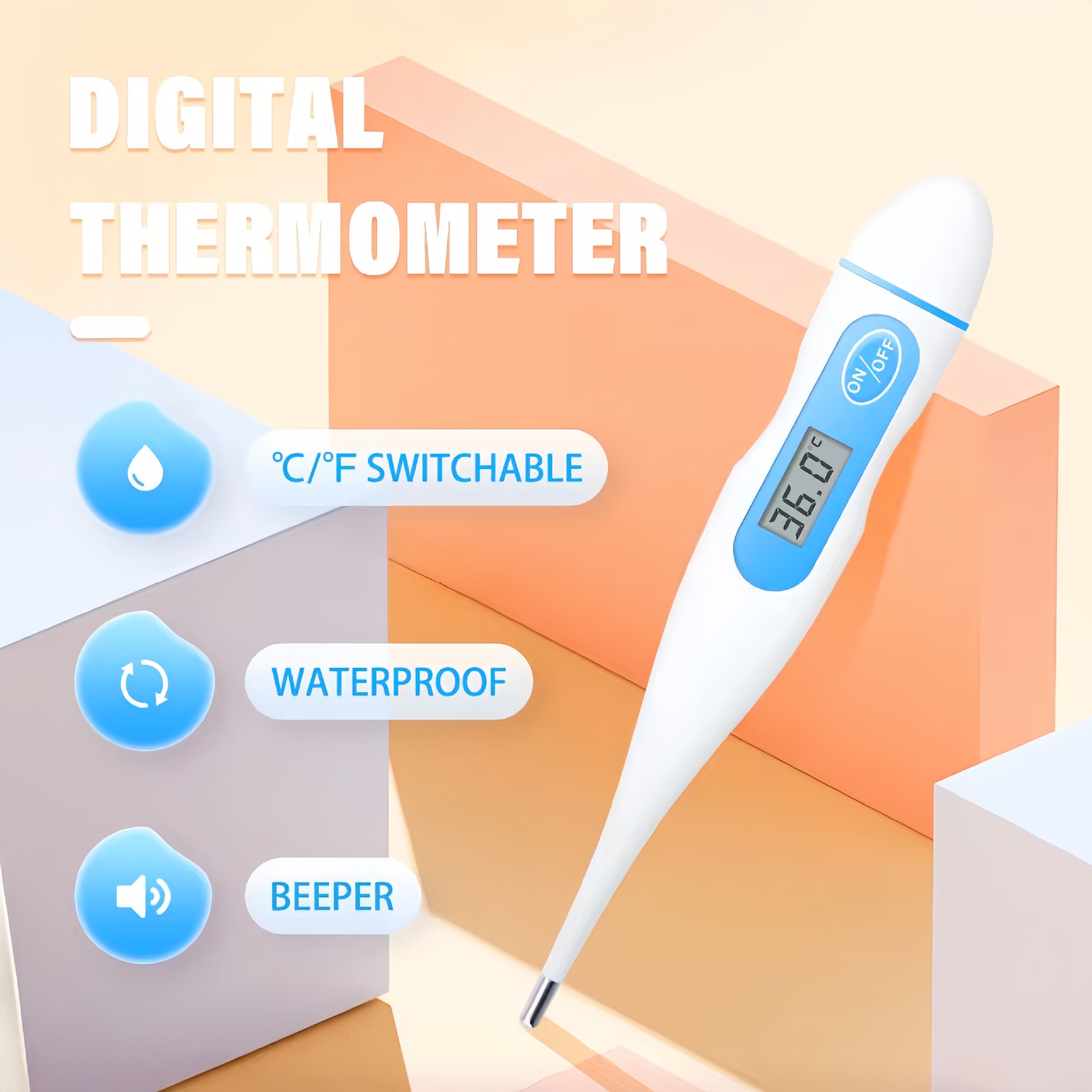 English Packaging Digital Thermometer Household Hard-Head Thermometer Digital Thermometer Export