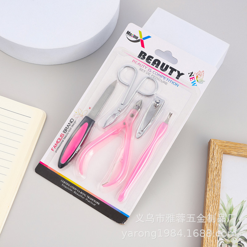 YARONG fabricante de cuchillo de pedicura conjunto de manicuras para limpiar la piel gruesa y dura de las uñas de los pies en el conjunto de tarjetas de aspiración de uñas de los pies