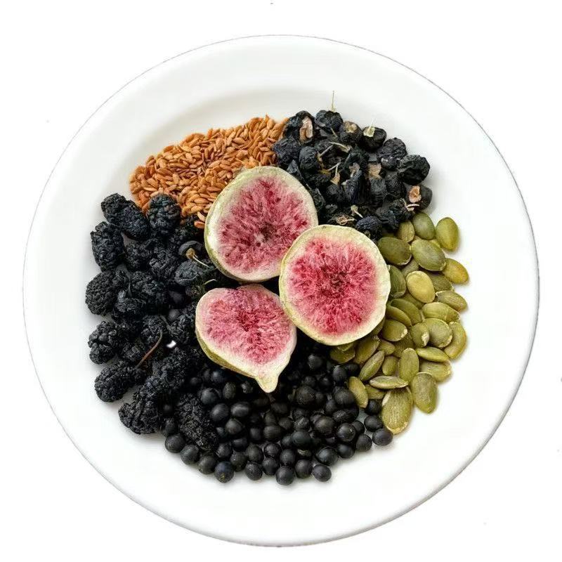 Seed Cycling Herbal Tea Bags with Flaxseed Fig Black Bean Black Goji Mulberry 20g Wellness Tea preparation