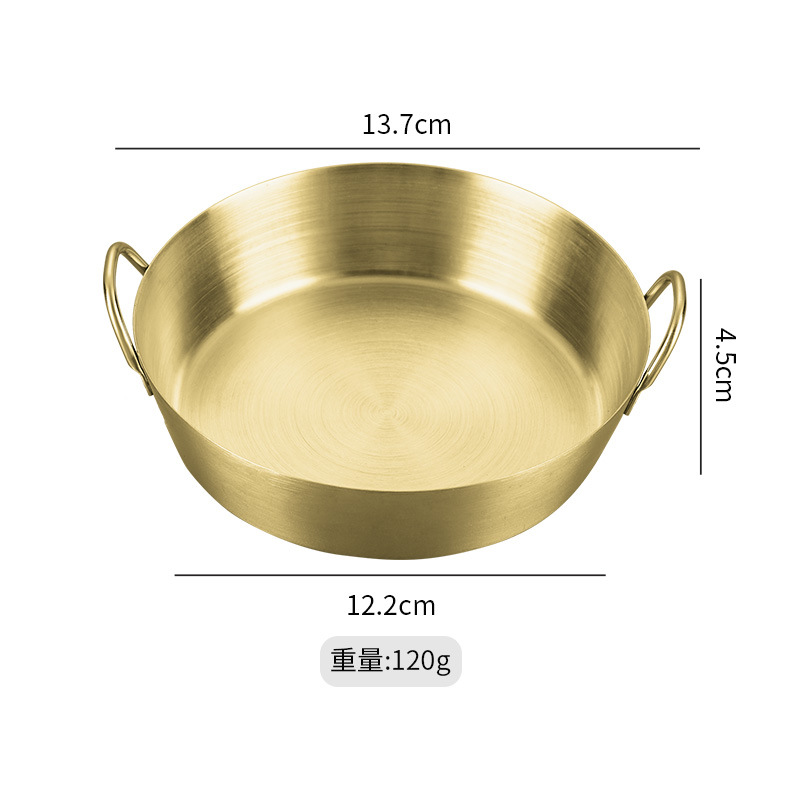 Coreano 304 salsa de acero inoxidable binaural Plato de oro comercial de inmersión condimento plato encurtidos snack plato al por mayor
