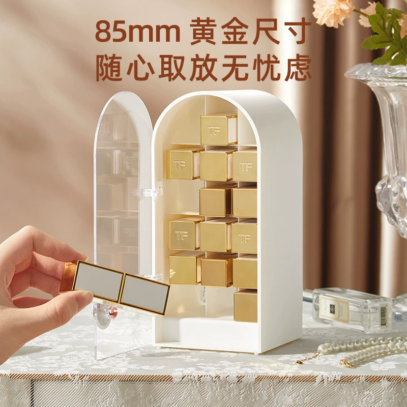 Lipstick, dustproof table cosmetic storage box for home use, capacious tubing