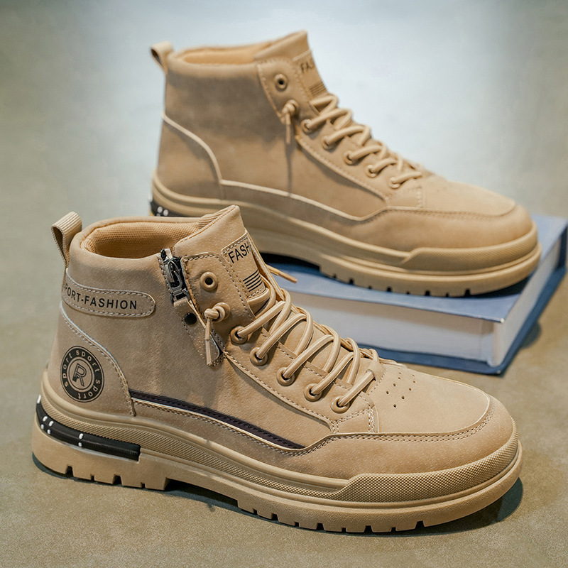 2026 New Spring and Autumn Casual Work Shoes Men's Casual Sports Shoes Martin Boots Autumn and Winter Windproof Versatile Men's Shoes