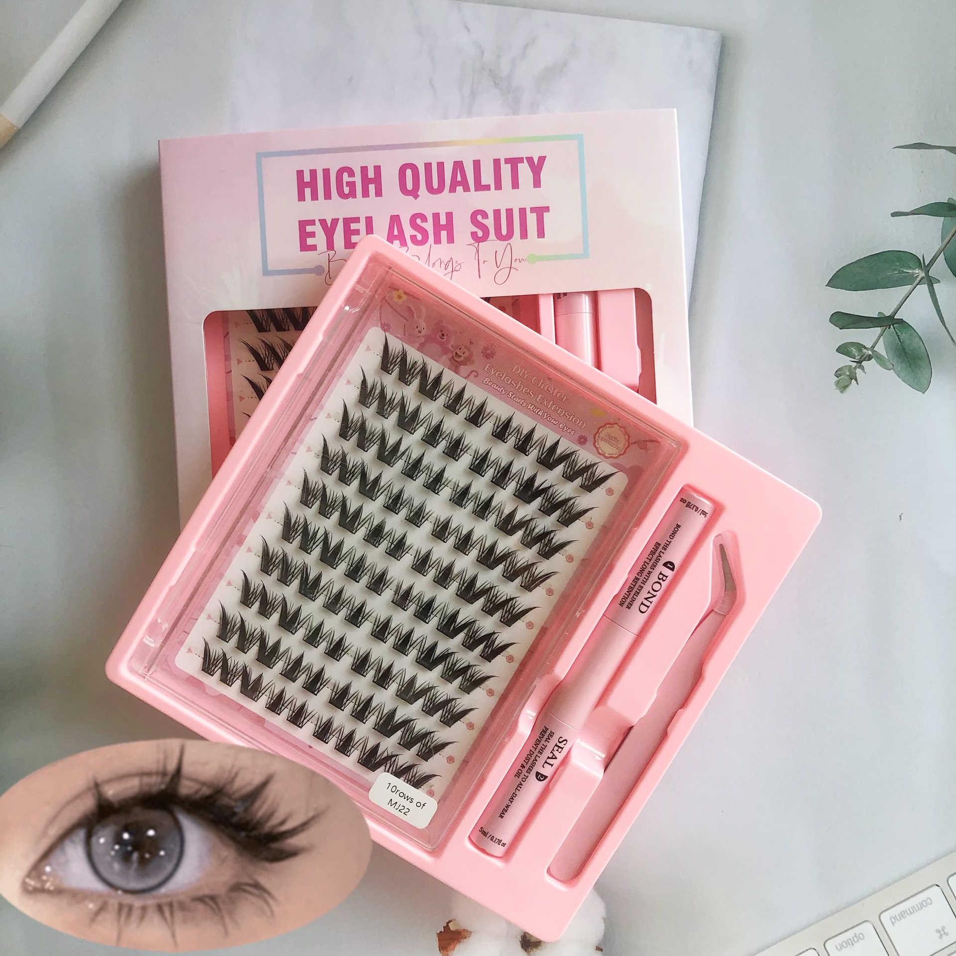 Transfronterizas pestañas falsas 30 - 100D comercio exterior caja de pestañas gruesas con pinzas de pegamento conjunto de pestañas falsas