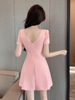 Navy collar fashionable dress for women's college style pure uniform dress