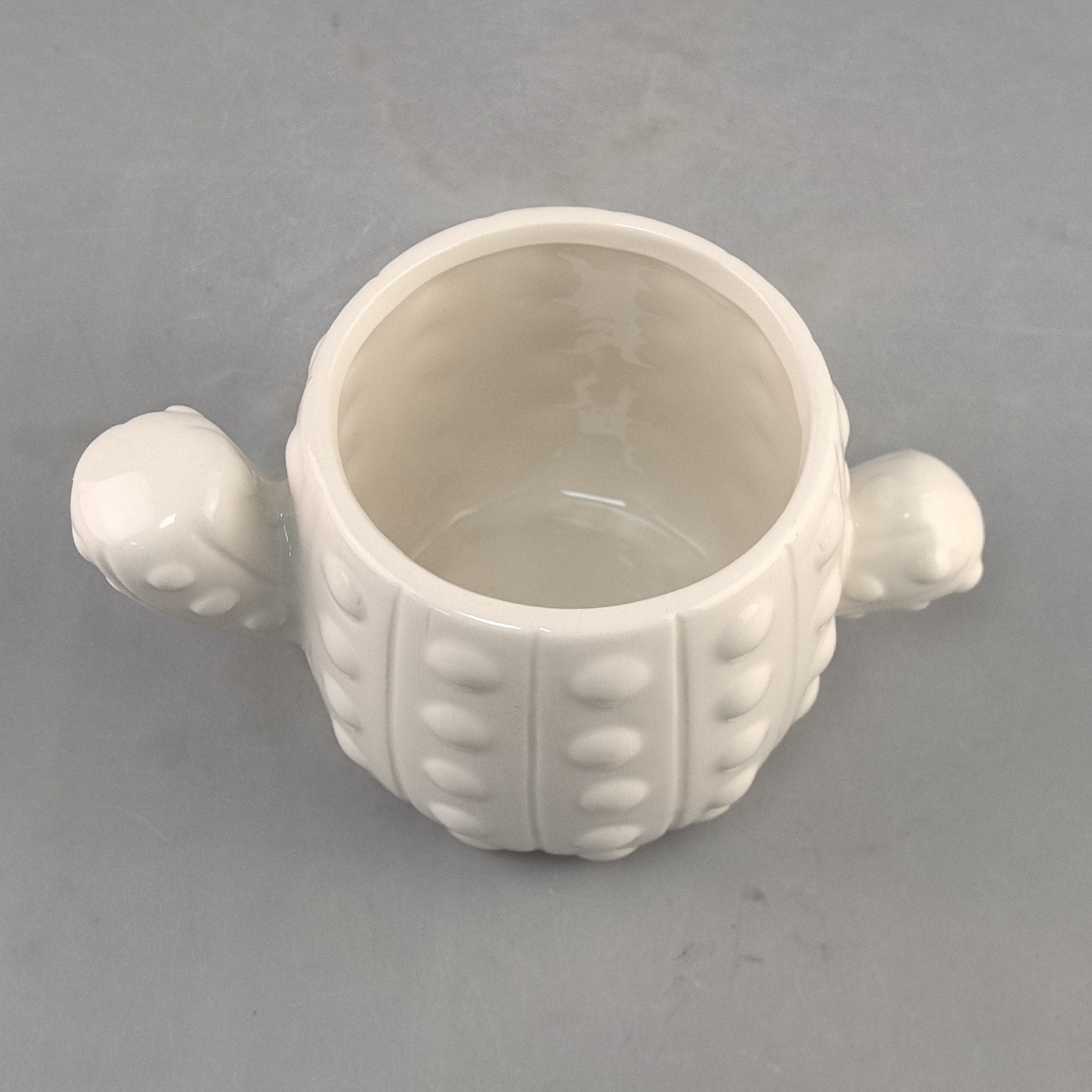 Taza de cerámica de forma linda de cactus blanco puro personalizable transfronterizo Taza de café de nicho de oficina creativa