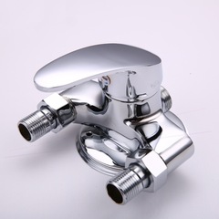 銅體明裝三角淋浴閥簡易明裝淋浴上水熱水器混水閥淋浴冷熱水龍頭