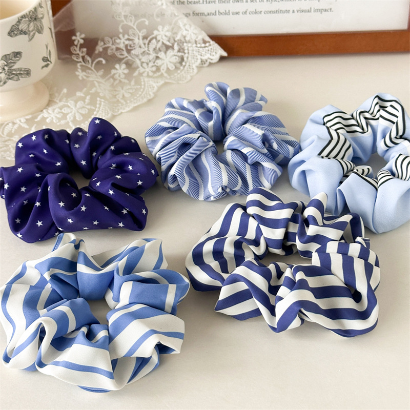 20g Weight Hair Tie Hair Accessories Type 1 Piece Quantity Casual, Holiday, Daily Occasion Cloth Material Stripe Pattern All Seasons Season Women's Gender Elegant, Sweet Style Elegant Sweet Women's Stripe Cloth Hair Tie 12