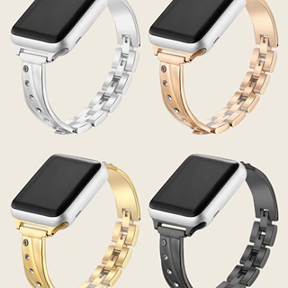 适用于苹果Apple Watch 金属镶钻不锈钢表带 智能不锈钢按扣表带