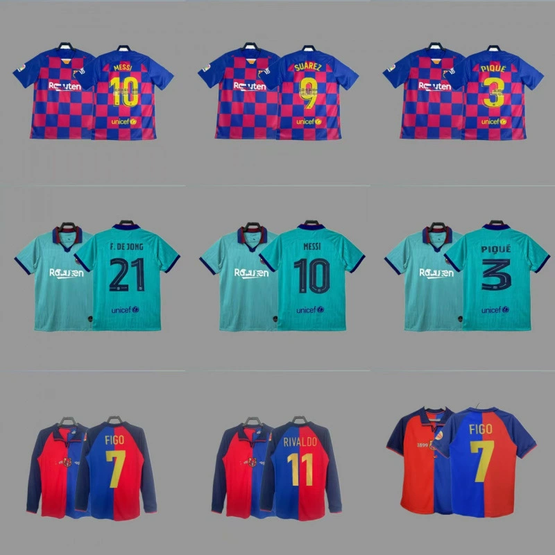 Ретро спортивный костюм из джерси футбольный Barcelona Messi Ronaldinhoopjorjavi Iniestannemar джерси