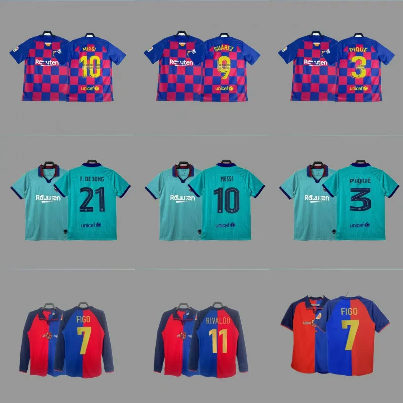 Ретро спортивный костюм из джерси футбольный Barcelona Messi Ronaldinhoopjorjavi Iniestannemar джерси