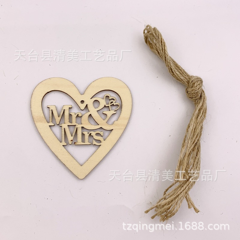 Artesanías navideñas, tallado, decoración de amor, adornos de madera, accesorios de bricolaje, decoración del hogar, adornos colgantes de pareja