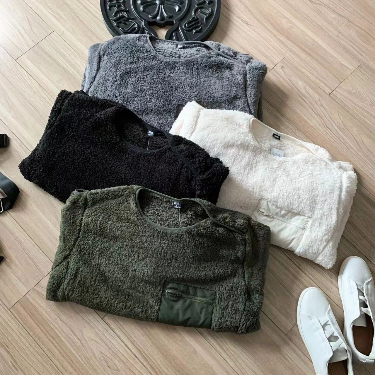 Men's Clothing Fitting room! Super soft! Designer cooperation men's style polar fleece pullover casual sweater jacket_voghion.com