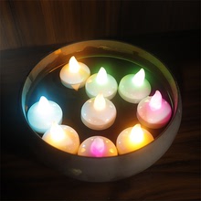 跨境创意水浮蜡烛 遇水及亮防水led蜡烛SPA淋浴水上装饰蜡烛灯