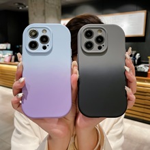 iPhone15promax大胖妹渐变液态手机壳适用苹果14肤感13硅胶软壳12