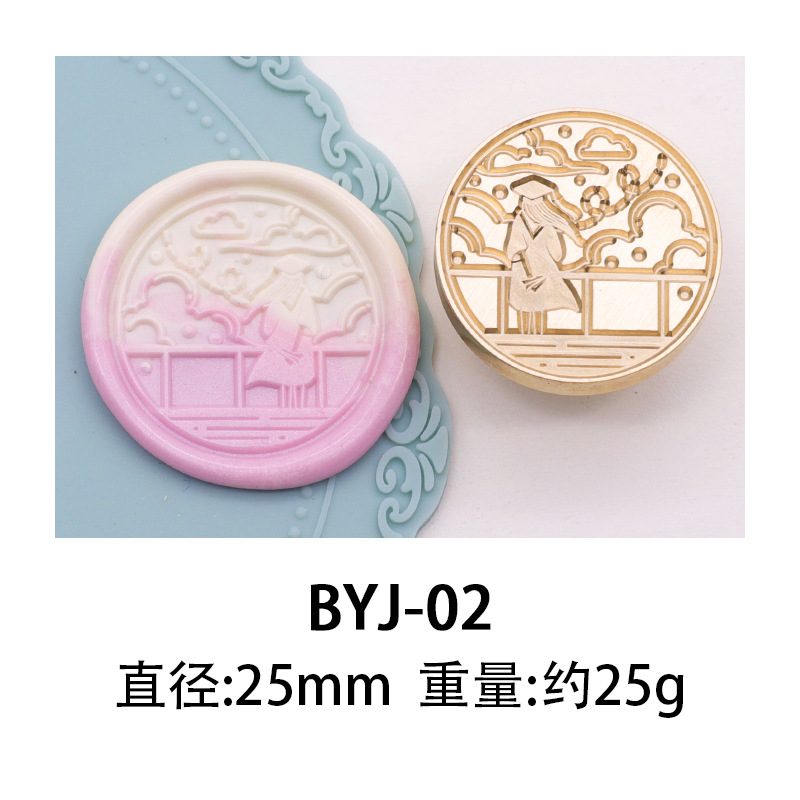 Sello de pintura de fuego de color europeo sello cabeza serie temporada de graduación cabeza de cobre cera de sellado de sobres patrón de producto terminado confeccionado fábrica al por mayor