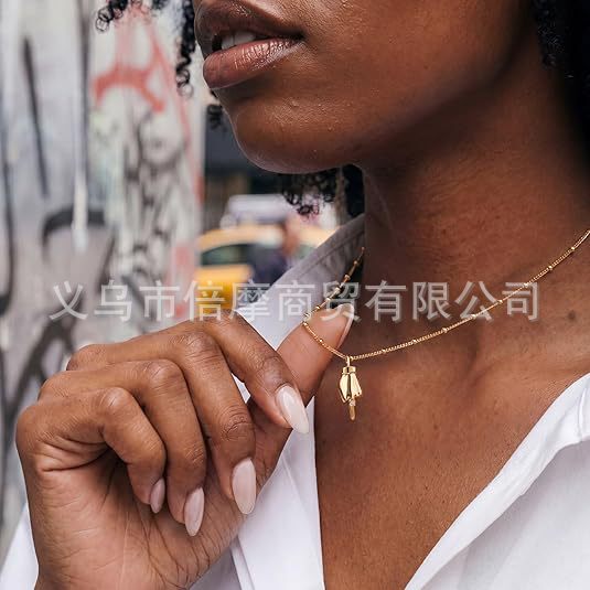 Best-selling in European and American cross-border markets, 14k gold-plated brass pendant with various hand gestures and zircon inlays, European and American street fashion trend