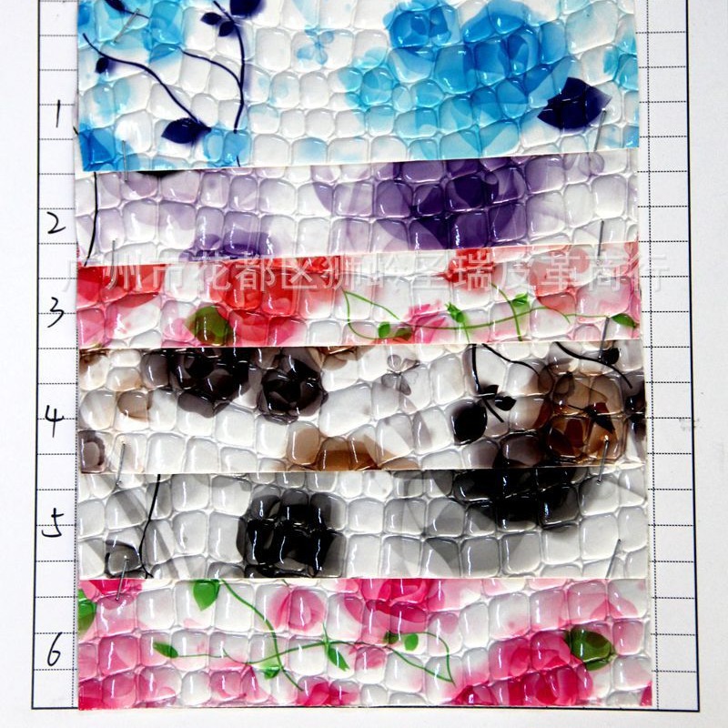 厂家直销人造革 PVC石花纹花朵箱包手袋皮革SR-1922大量现货