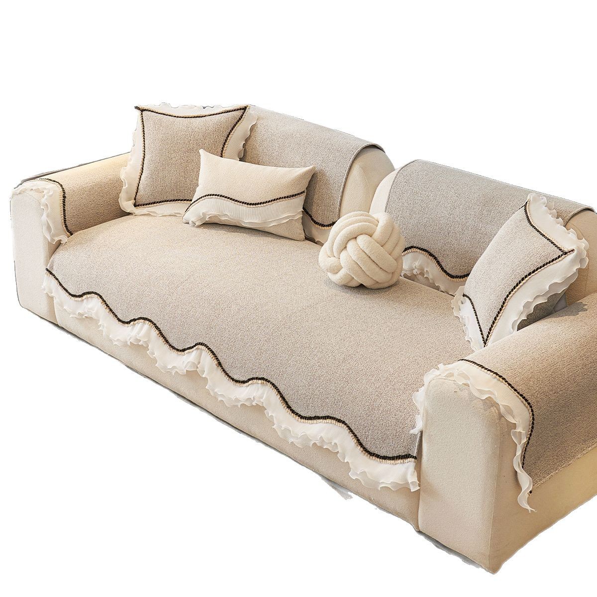 Cojín de sofá de forma especial ligero de lujo de alto nivel antideslizante cojín de sofá de cuero recto cuatro estaciones nuevas toallas de sofá