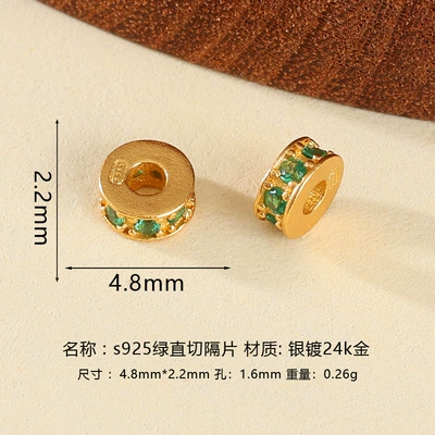 Zərgərlik ara hissələri – Making DIY Silver Accessories - 5mm-925-sterling-silver-green-faceted-spacer-beads