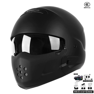 Motosiklet dəbilqələri: riding pedal motorcycle combination full - m-matt-black-cbluetooth-more-cost-effective