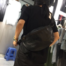 真皮女包手工头层牛皮森系休闲男女式胸包腰包单肩包斜挎包超大包