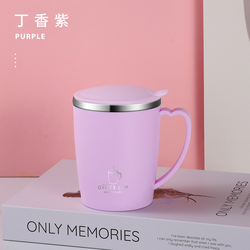 Tazas de café 304 de acero inoxidable con tapa, tazas de café para hombres y mujeres de alto valor, tazas de agua doméstica, tazas de té de oficina