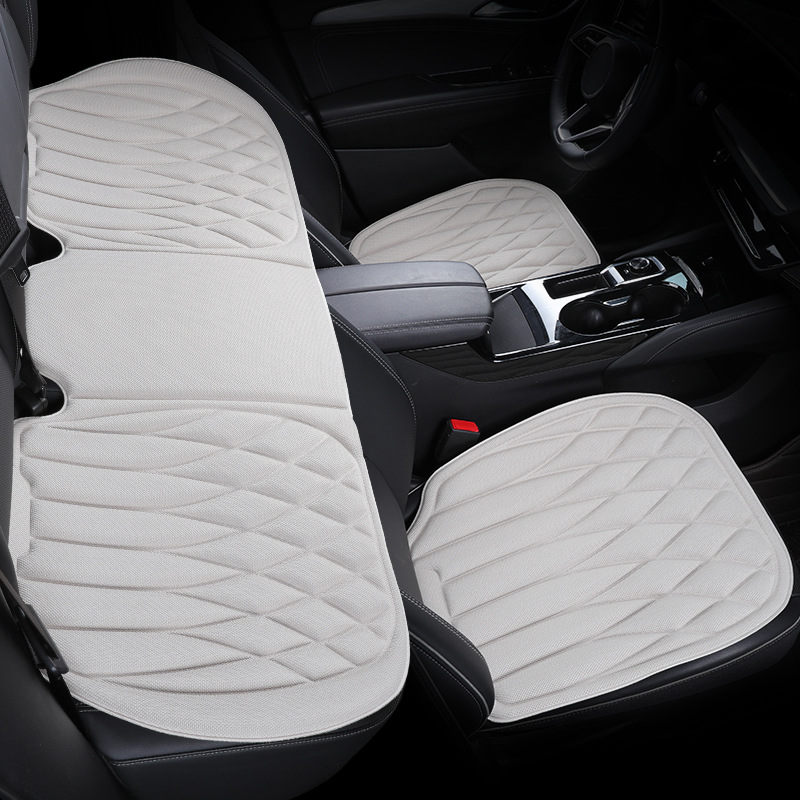 Car seat cushion made of seaweed fiber, breathable and heat-pressed for all seasons, one-piece molded latex, universal non-slip seat cushion three-piece set